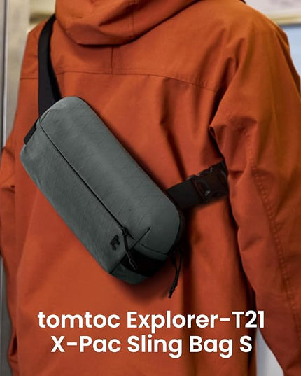 tomtoc Compact EDC Sling Bag 3L-10L, Minimalist Crossbody Bag Chest Shoulder Pack for Men Women, X-pac/Recycled Polyester