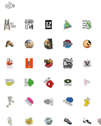 BulbaCraft Rock Climbing Stickers for Water Bottle and Laptop - Rock Climbing Party Supplies & Decorations, Waterproof Vinyl Decals, Adventure and Sport Stickers, Gifts for Women & Men