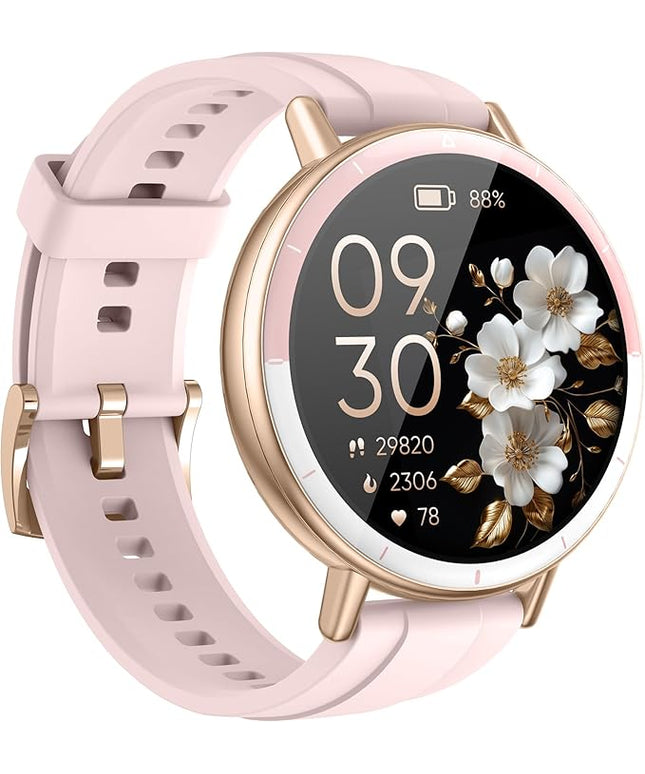 KEEPONFIT Smart Watch for Women, with Ai Voice Built in/IP68 Waterproof/Heart Rate/SpO2 Monitor/100 Sports Model Fitness Watch for Android and iPhone