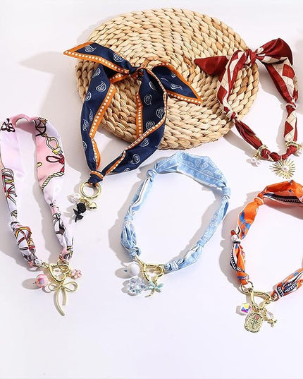 HETICA Scarf Necklace for Women Silk Western Charm Necklaces Fashion Accessory Jewelry Gift