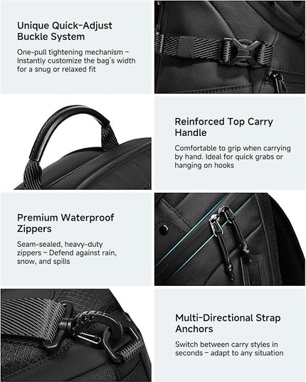 Somago Sling Backpack with USB Charging Port Water-Resistant Tactical Backpack Crossbody Chest Bag with Anti-theft Pocket