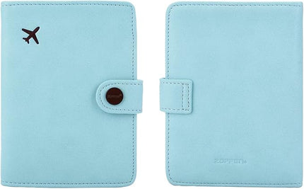 ZOPPEN Passport Holder Women, Passport Cover Travel Wallet Rfid Blocking Passport Wallet Cover Case Travel Essentials Document Organizer, Paradise Blue