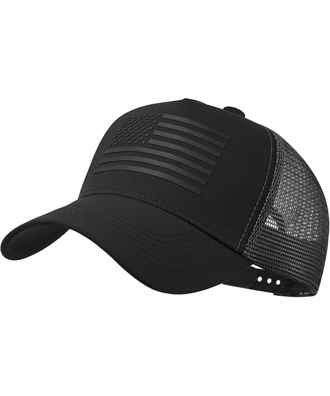 IIN American Flag Mesh Baseball Cap, Patriotic Trucker Hat for Men Women, Quick-Dry Breathable Design, Adjustable Snapback