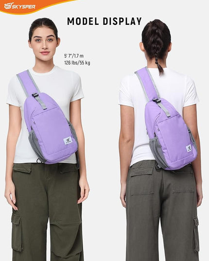 SKYSPER Sling Bag RFID Cross Body Bag Recycled Crossbody Backpack Travel Daypack