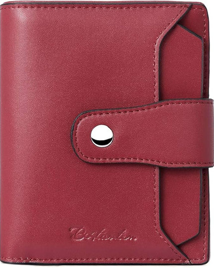 BOSTANTEN Women Leather Wallet RFID Blocking Small Bifold Zipper Pocket Wallet Card Case Purse with ID Window