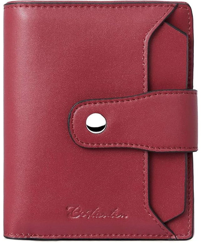 BOSTANTEN Women Leather Wallet RFID Blocking Small Bifold Zipper Pocket Wallet Card Case Purse with ID Window