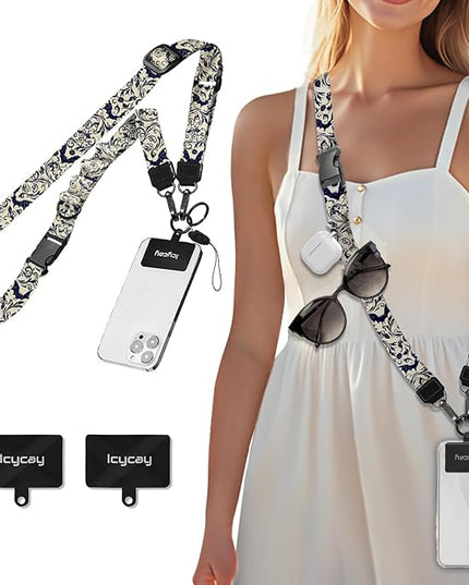 Phone Lanyard Crossbody, Gothic Bat Cell Phone Strap for Around The Neck Adjustable, Goth Teacher Anti Theft Cute Lanyard for iPhone Case ID Holder Keys Accessories Travel Essential