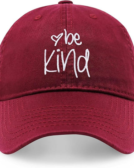 CHOK.LIDS Be Kind Trendy Womens Baseball Cap Unisex Fashion Cotton Polo Style Fun Inspirational Saying Seasonal Headwear