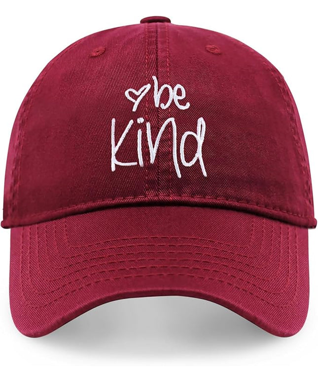 CHOK.LIDS Be Kind Trendy Womens Baseball Cap Unisex Fashion Cotton Polo Style Fun Inspirational Saying Seasonal Headwear