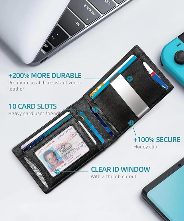 Zitahli Men's Wallets Airtag Holder Slim Rfid Leather with Gift Box