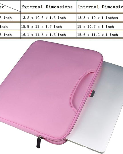 Naukay Laptop Case Bag,Slim Durable Briefcase Handle Bag/Notebook Computer Protective Sleeve/Multifunctional Carrying Case Compatible with 15-15.6 Inch MacBook Pro,Ultrabook Notebook Computer-(pink)