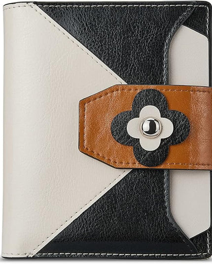 BOSTANTEN Women Leather Wallet RFID Blocking Small Bifold Zipper Pocket Wallet Card Case Purse with ID Window