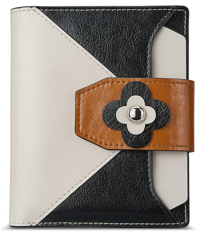 BOSTANTEN Women Leather Wallet RFID Blocking Small Bifold Zipper Pocket Wallet Card Case Purse with ID Window