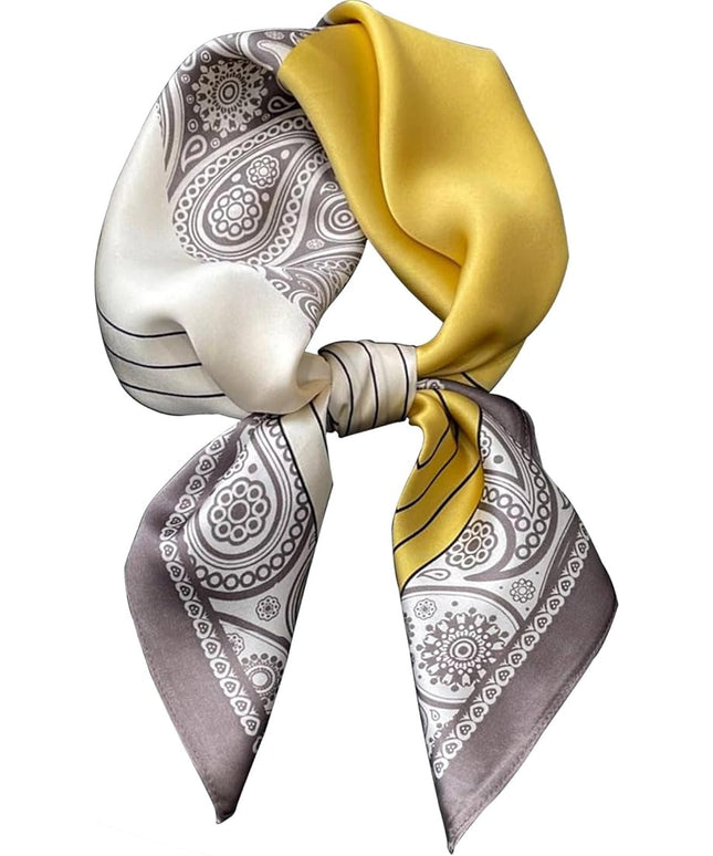 kcctoo 27.5" Mulberry Silk Feeling Head Scarf Women's Fashion Square Neck Satin Scarfs for Bag Hair Scarves Gift