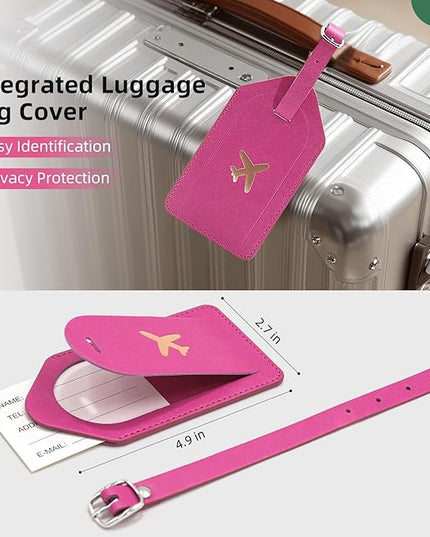 Passport Holder for Travel Family with Slot for AirTag & Luggage Tag Cover, – RFID Blocking Passport Wallet for Women & Girl | PU Leather Passport Cover Case with Money Pocket – Pink