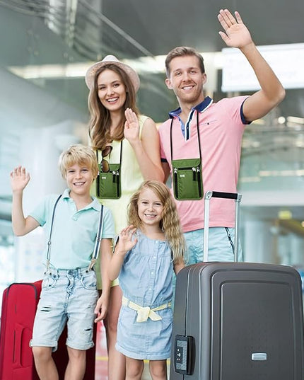 Travel Pouch Neck Wallet Family Passport Holder Organizer Case with RFID Blocking | RFID Blocking