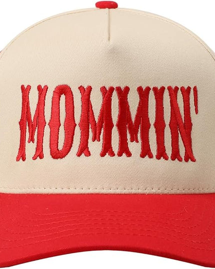 MIRMARU Two-Tone Vintage Canvas Trucker Hats for Men & Women, Adjustable Size Baseball Caps with Trendy Embroidered Design