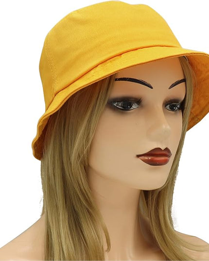 Umeepar Unisex Cotton Packable Bucket Hat Sun Hat Plain Colors for Men Women