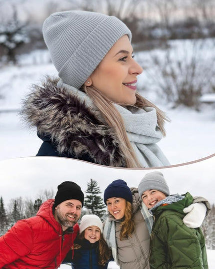 Zhanmai 12 Pack Small Winter Beanie Hats Bulk Warm Knitted Cuffed Skull Cap for Men Women