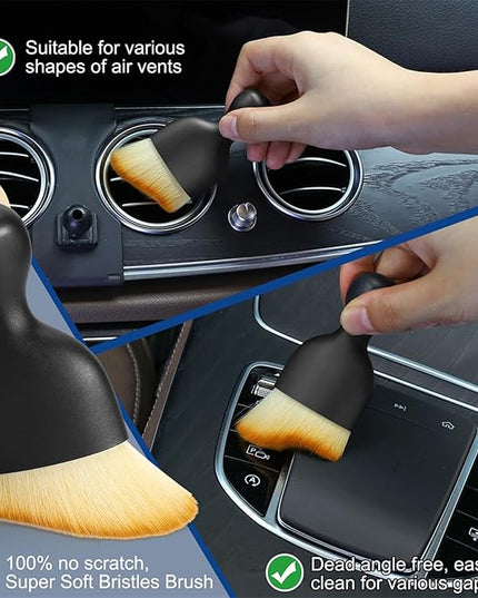 Car Interior Duster Detail Brush Cleaning Gel Kit, Soft Dash Vent Dusting Slime Putty Detailing Brushes Accessories Essentials Supplies Tools for Auto,Truck,SUV,RV