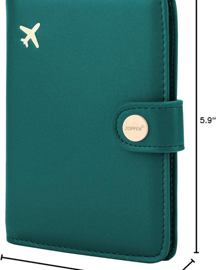 ZOPPEN Passport Holder Women, Passport Cover Travel Wallet Rfid Blocking Passport Wallet Cover Case Travel Essentials Document Organizer, Tea Green