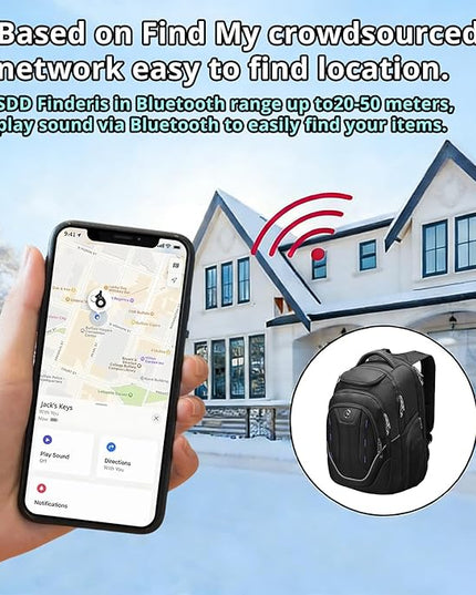 Swissdigital Design TSA Business Laptop Backpack For Men with Apple Find My,Travel Backpack With USB Charging Port,RFID Pockets Presents For Men Fits 15.6 Inch Computer | J16BT9508F-1