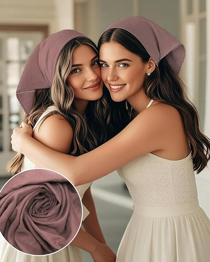 27" Cotton Hair Bandana for Women, Ladies Solid Color Neck Scarf Women's Square Scarves for Beach Dating Leisure