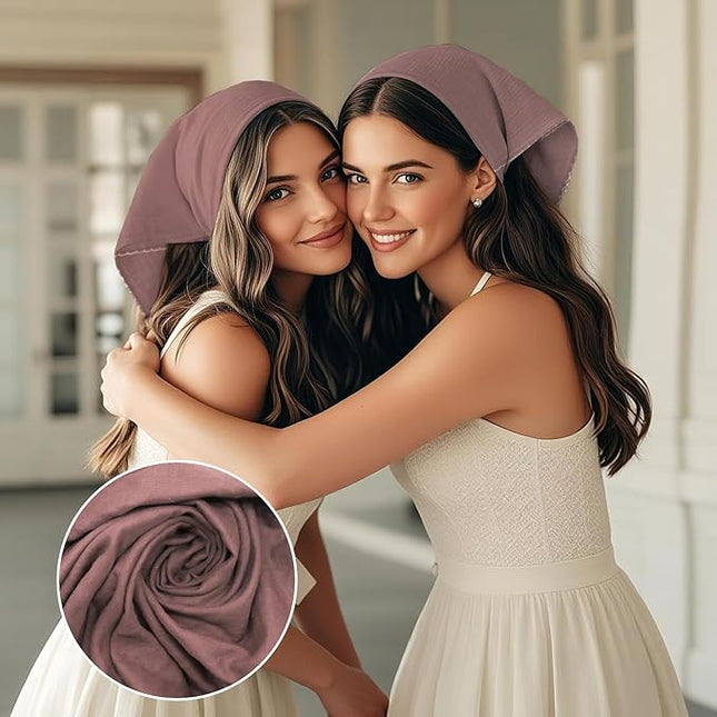 27" Cotton Hair Bandana for Women, Ladies Solid Color Neck Scarf Women's Square Scarves for Beach Dating Leisure