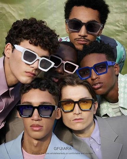 Trendy Square Sunglasses for Men Women Fashion Thick Rectangle Sun Glasses UV Protection Shades Designer Style