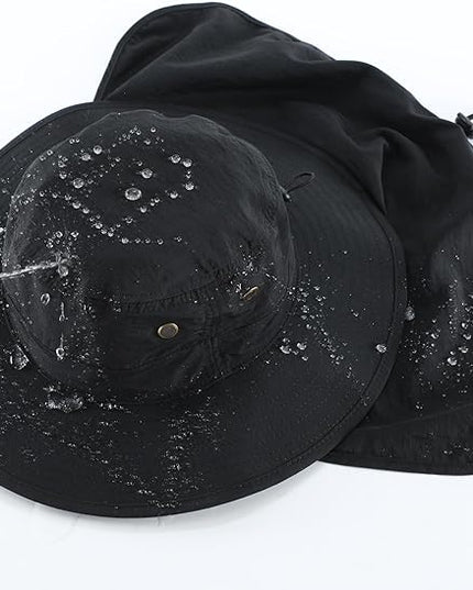 Home Prefer UPF50 Mens Sun Hat with Neck Flap Quick Dry UV Protection Cap Womens Wide Brim Fishing Hat Neck Flap Beach Garden