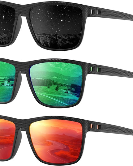 Polarized Sunglasses Men Women, Mens Sunglasses Lightweight UV Sun Glasses for Fishing Driving Golf