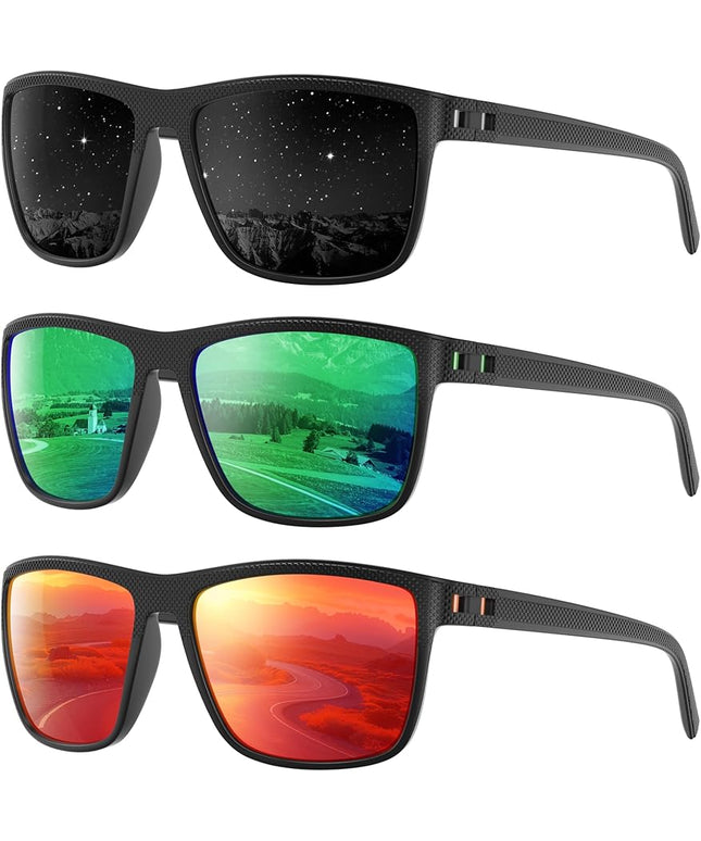 Polarized Sunglasses Men Women, Mens Sunglasses Lightweight UV Sun Glasses for Fishing Driving Golf