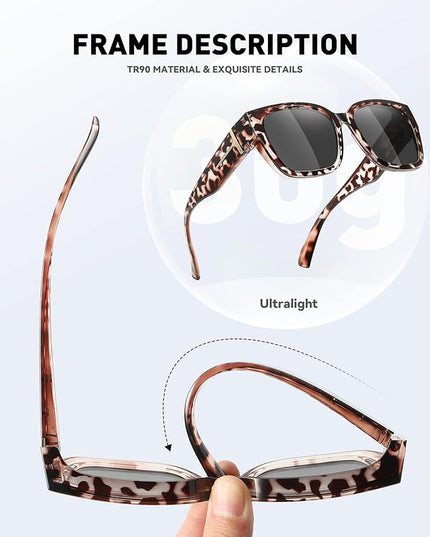 MEETSUN Oversized Fit Over Glasses Sunglasses for Women Men Large Trendy Polarized Sunglasses for Driving UV Protection