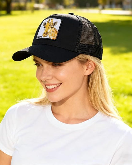 Classic Unisex Various Animal Series Embroidery Farm Adjustable Mesh Snapback Trucker Hat