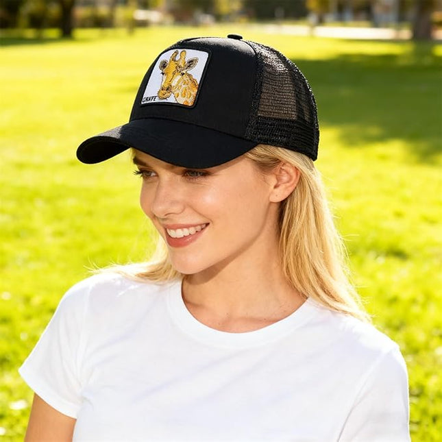 Classic Unisex Various Animal Series Embroidery Farm Adjustable Mesh Snapback Trucker Hat