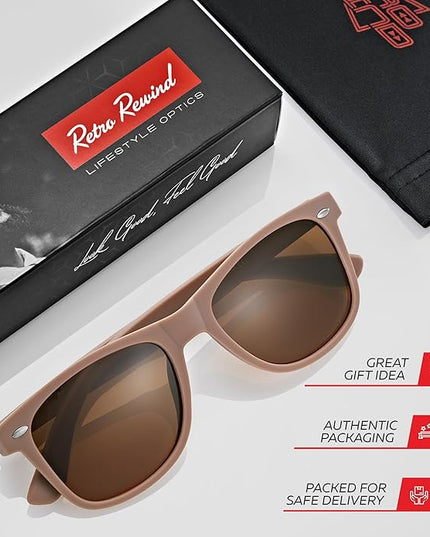 Retro Rewind Polarized Sunglasses for Men and Women - UV Protection Classic Sun Glasses