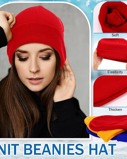 Yahenda 48 Pack Knit Beanies Hats Winter Beanie Hats Warm Knitted Cuffed Skull Cozy Cap for Men Women Unisex