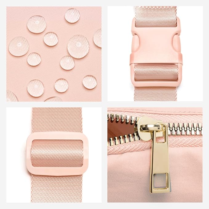 Gitus 6 7 8 9 10 Year Old Girl Gifts Belt Bag Fanny Pack Crossbody Bags with Initial Letter Patch Things for Teen Girls Easter Gifts for Girls Travel Essentials(Coral Pink-F)