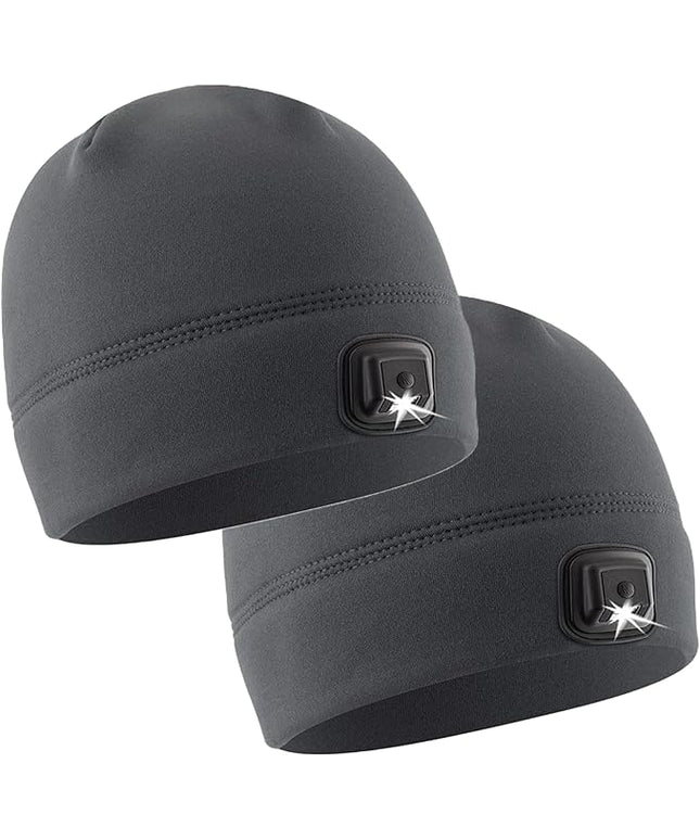 POWERCAP LED Hat Light 150 Lumens Rechargeable Fleece Beanie with Bright Built-in Headlamp Waterproof LED Warm One Size Cap
