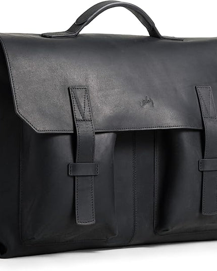 VELEZ Leather Messenger Bag for Men and Women | Vintage Briefcase for 17 inch Laptop | Work Bag Crossbody Laptop Bag