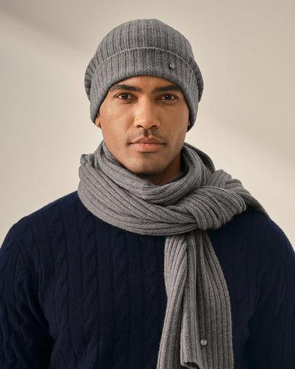 KVSS 100% Pure Cashmere Beanie for Women & Men Knit Winter Hat Cuff Rib Cap | Luxury from Inner Mongolia