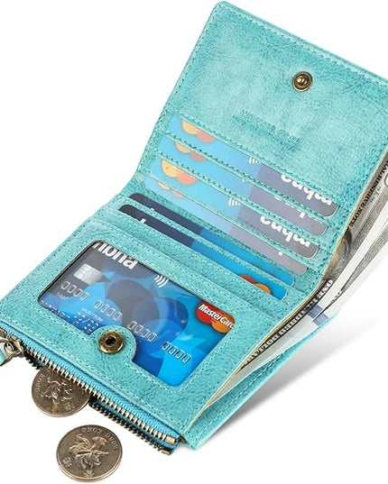 Lavemi Ultra Thin Small Compact Leather Womens Girls Wallets RFID Blocking Credit Card Holder for Women