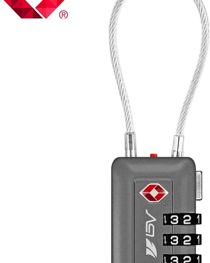 TSA Accepted Luggage Travel Lock, Set-Your-Own Combination Lock for School Gym Locker, Luggage Suitcase Baggage Locks, Filing Cabinets, Toolbox, Case (Slate Gray, 1 Pack)