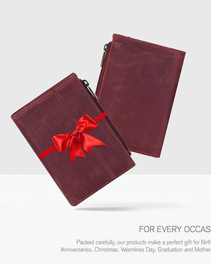 Oak Leathers Wallet For Women Full Grain Leather - Small RFID Coin Purse Credit Card & ID Holder for Ladies,Bifold Wallets for Teenager | Small, RFID, Coin Purse, for Ladies, for Teenager