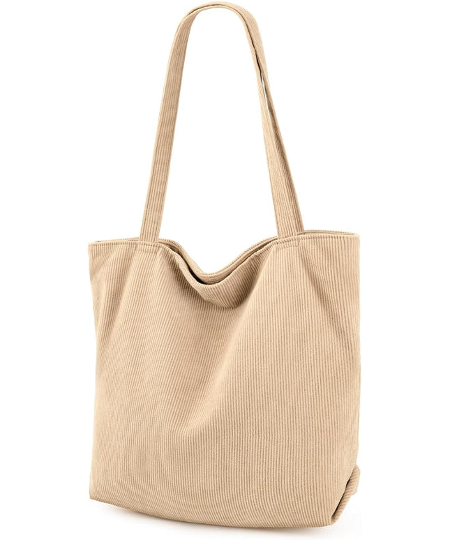 Iioscre Corduroy Tote Bag for Women,Hobo HandBags with Zipper,Large Capacity Casual Shoulder Handbags with Inner Pockets
