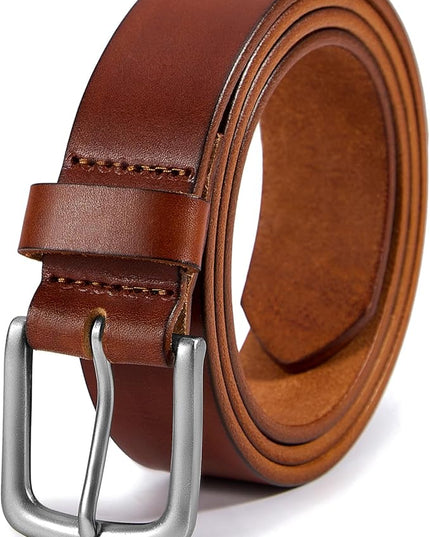 VATAN Men's Genuine Leather Casual Every Day Jeans Belts, Handmade Men Leather Belt with Gift Box