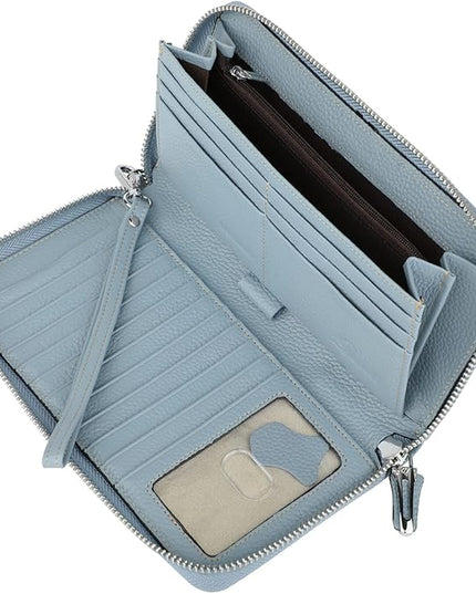 Lavemi Small Compact Women Wallet RFID Blocking Genuine Leather Bifold Purse with ID Windows