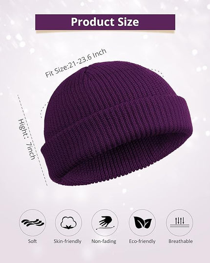 SATINIOR Trawler Beanie Watch Hat Roll-up Edge Skullcap Fisherman Beanie for Women Men
