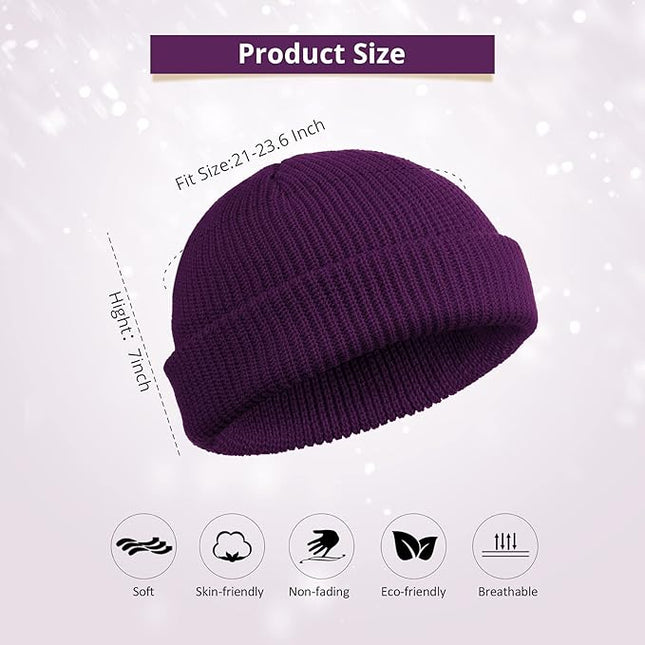 SATINIOR Trawler Beanie Watch Hat Roll-up Edge Skullcap Fisherman Beanie for Women Men