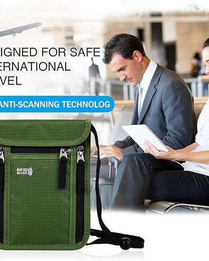 Travel Pouch Neck Wallet Family Passport Holder Organizer Case with RFID Blocking | RFID Blocking